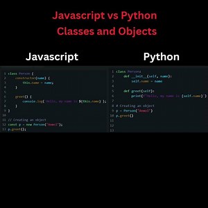 Classes and Objects in Javascript and Python.#javascript#python#coding#programming#shorts