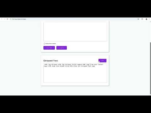HTML Tag Stripper Tool using HTML, CSS & JavaScript ✨