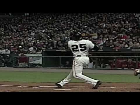 Barry Bonds Slow Motion Baseball Swing Home Run Hitting Mechanics