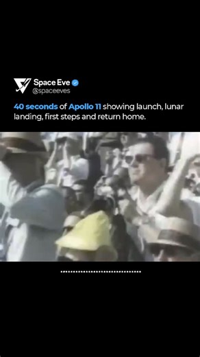 Apollo 11 in 40 seconds: Saturn V launch, translunar injection, lunar landing, surface EVA, liftoff and splashdown. Real mission footage showing how precise engineering and orbital mechanics put humans on the Moon in 1969. Follow @spaceeves #Apollo11 #MoonLanding #SpaceExploration #SpaceEve | SpaceEve