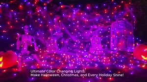 Brizled Color Changing Christmas Lights, 33ft 100 LED RGB Easter Light String with Remote, Dimmable Mini Light String, USB Indoor Decorative Lighting Party Xmas Tree Wreath Year-Round Holiday