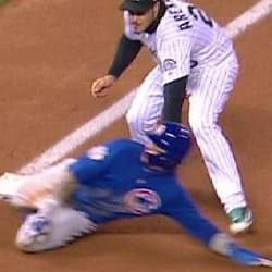 Báez es safe en tercera, revisan video