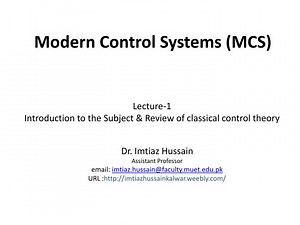 Modern Control Systems (MCS) - SlideServe