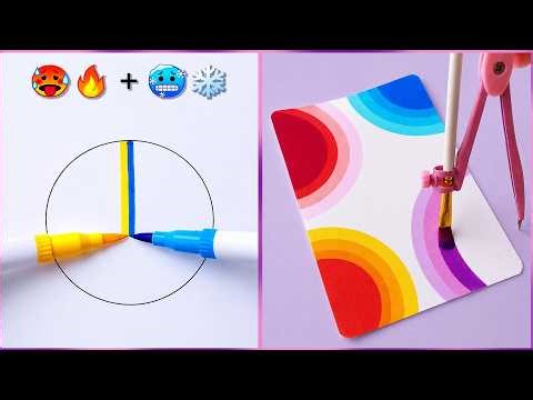12 Easy Creative Art Hacks When You’re Bored || Art Ideas || painting for Beginners