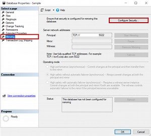 Log shipping on a mirrored database