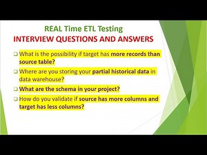 Real Time ETL Testing Interview Questions and Answers Part 1 | Recently asked ETL Testing Q&A