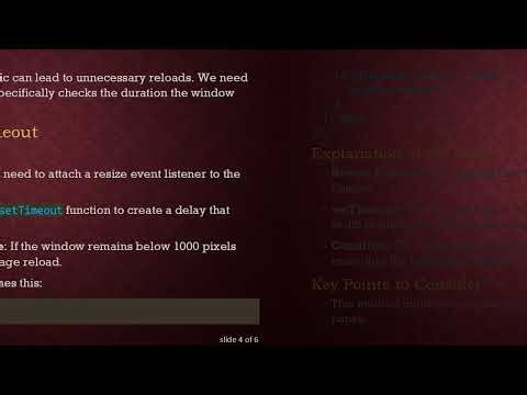 How to Reload a Website Based on Window Width for More than 0.2 Seconds