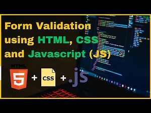HTML and CSS Form Validation with JavaScript | Real-Time Form Validation Tutorial for Beginners