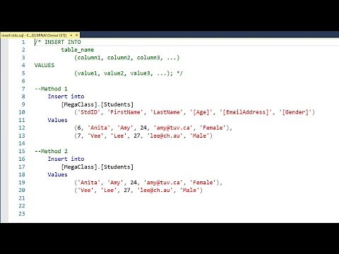 How to INSERT DATA INTO tables in SQL Server Management Studio 2016 using T-SQL and GUI | DML PT1