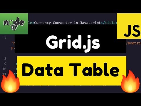 Grid.js Modern Javascript Data Table Library For Rendering Data Tutorial for Beginners 2020