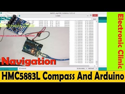 hmc5883l Arduino compass, magnetometer sensor, compass navigation"Arduino Project for beginners