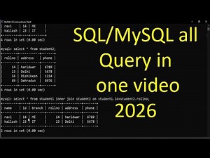 SQL Complete Tutorial in One Video | All SQL Queries with Examples | Beginner to Advanced