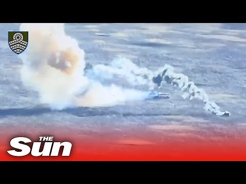 Ukrainian troops blow up two Russian tanks in MASSIVE explosions