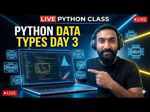 Python Full Course LIVE 🔴 | Beginner Coding Practice | Day 4