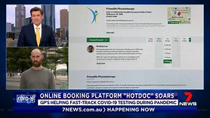 The Melbourne-based "HotDoc" system used to book doctor's appointments online is skyrocketing because of the pandemic. It's the nation's largest patient booking platform - with more than 16,000 GPs now signed up. The Federal Government has now joined forces with "HotDoc", enabling it to widen testing criteria. www.7NEWS.com.au #7NEWS | 7NEWS Melbourne