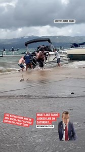 A very scary scene when a storm rolled in along Lake Tahoe on Saturday. This video shows one boat rescue that was successful. Another boat capsized nearby and at least 6 people died. Courtesy: Conor Bugbee #News | J.R. Stone ABC 7 News