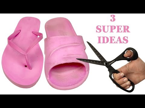 I MADE 3 MASTERPIECES FROM OLD FLIP-FLOPS! SIMPLE AND FAST RECYCLING!