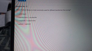 Question No. 12Which Python library is most commonly used for ... | Filo