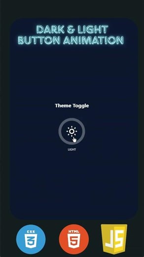 Modern Theme Toggle Button UI Design | HTML CSS JS Project