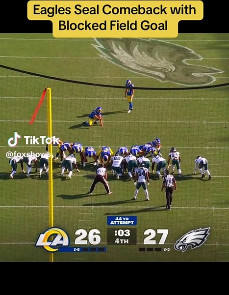 Eagles Complete Comeback with Blocked Field Goal