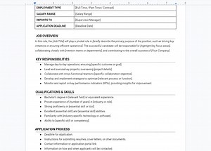 Job Description Template, Job Description Form, Employee Onboarding, Job Template, HR Forms, Job Summary Form, Editable Job Description Form - Etsy