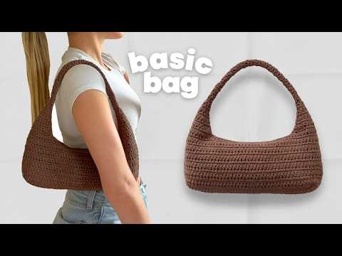 Crochet Basic Shoulder Bag Tutorial (any size!) | Step by Step tutorial