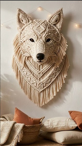 Macramé Animals - Wolf, Lion, Elephant, Tiger #macrame