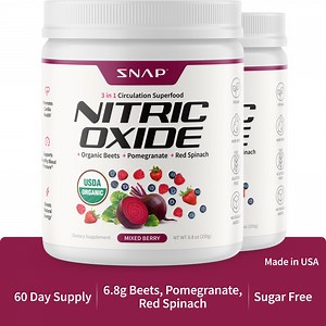 Snap Supplements Beet Root Nitric Oxide Powder - Blood Pressure & Cardio Health Support, Energy Boost, Original