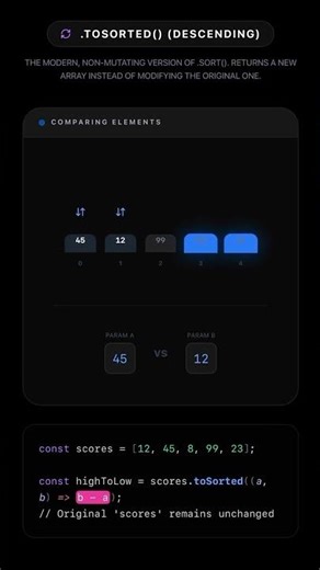 JavaScript toSorted() method✨ #coding #programming #javascript