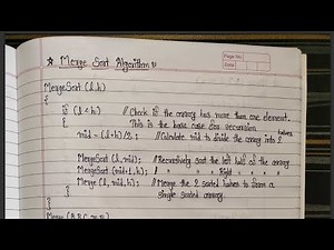 3.14 - Merge Sort Algorithm Code Explained with Example - ADA