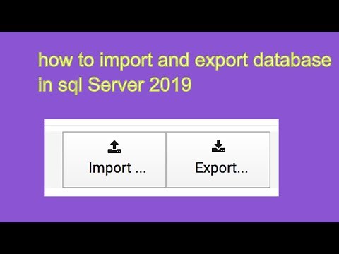 how to import and export database in sql Server 2019