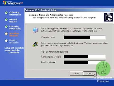 Microsoft Windows XP Install Process