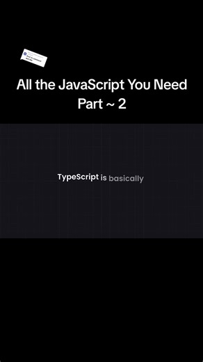 Replying to @awfulcrack.joe1 Part 2 ~ All the JavaScript You Need Learn advanced JavaScript concepts that go beyond the basics and help you write better, cleaner, and more modern code. In this video, we cover important JavaScript topics like closures, promises, async await, modules, higher-order functions, array methods, OOP, Event Loop and more. If you already know the JavaScript basics and want to understand the concepts real developers use in modern front-end and full-stack development, this 