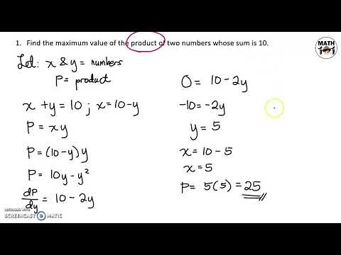 Differential Calculus | Applications of Maxima and Minima (Part 1)