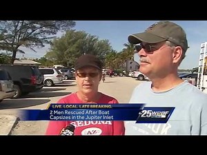 2 men rescued after boat capsizes in the Jupiter Inlet