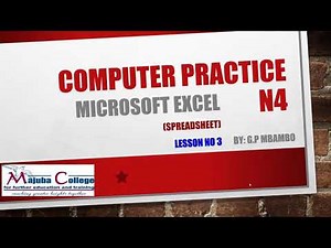 COMPUTER PRACTICE N4: Formulas-By Dr. G.P Mbambo