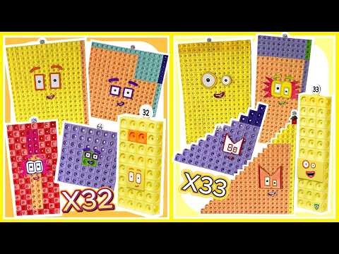 Numberblocks 32 And 33 Times Table | Numberblock Mathlink Cubes X32 X33 Multiplication Tables.