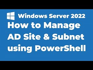 86. Managing Active Directory Site and Subnet using PowerShell