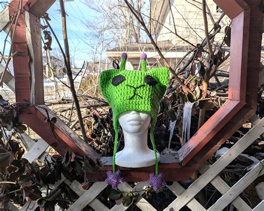 Green Alien Cat Hat - Etsy
