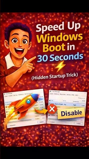 Speed Up Windows Boot in 30 Seconds ⚡ (Hidden Startup Trick)