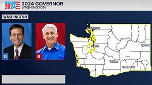 Washington state governor election results map: County-by-county totals