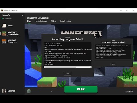 How to fix Minecraft launching the game failed | Failed to download file