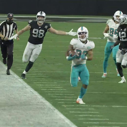 Broke a tackle and hit the GAS! ⛽️ 📺: #MIAvsLV on NFL Network 📱: NFL app // Yahoo Sports app | NFL