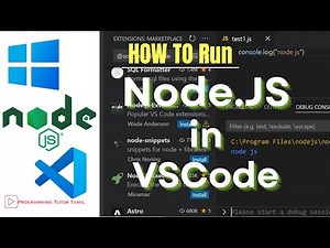 How to Run Node js Program in Visual Studio Code| Install Nodejs in VS Code| ProgrammingTutorTamil