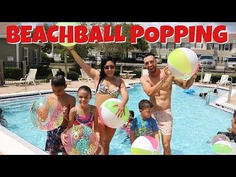 BEACHBALL POPPING CHALLENGE!!!
