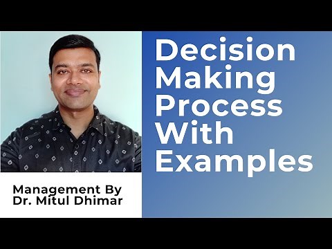 Decision making process in management with examples.