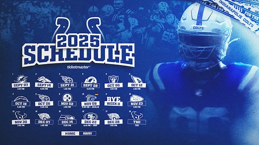 Colts release 2025 regular season schedule