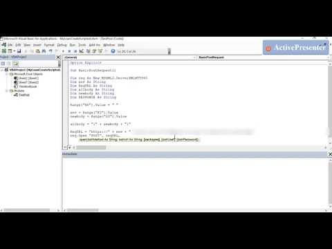 HTTP POST API Using Excel/VBA