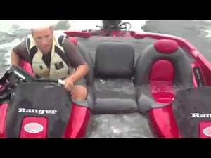 Bass boat hitting wave