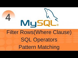 SQL Tutorial 4: Filtering Rows(Where Clause), Operators & Pattern Matching